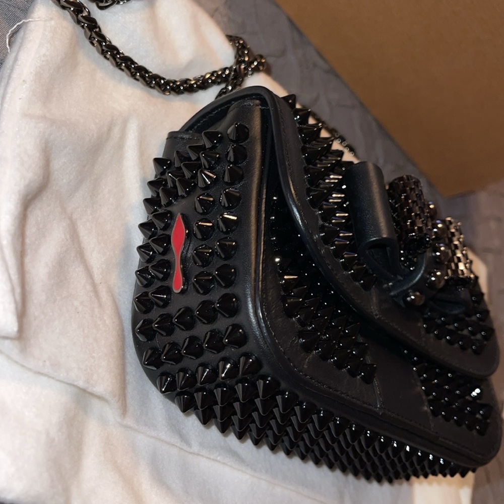 SOLD Preloved Valentino Nano spike bag black size 5 1/2” X 3 1/2 - Picture 5 of 12